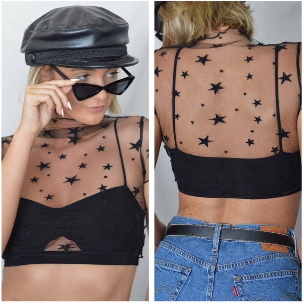 ★ Starry Mesh Crop Top ★ - Picture 3 of 5